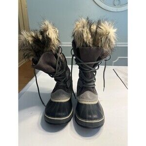 Sorel Joan of Artic Waterproof Faux Fur Grayish Brown Boots Women’s Sz 8